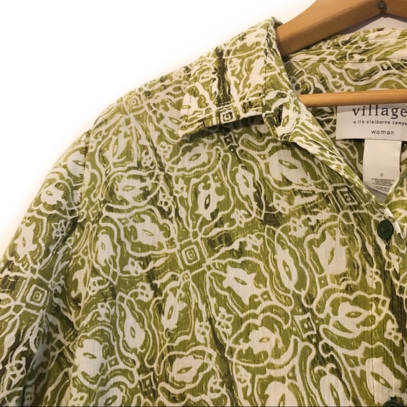 Villager Liz Claiborne Button Down Print Safari - Picture 2 of 8